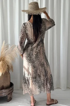 Jaqueline silkkiviskoosimekko, soft leo print