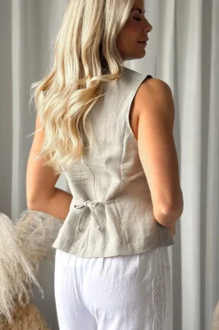 Jessica pellavaliivi pitsitaskulla, natural + white lace