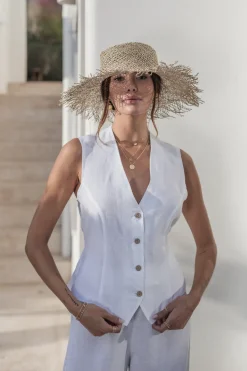 Jessica pellavaliivi, valkoinen