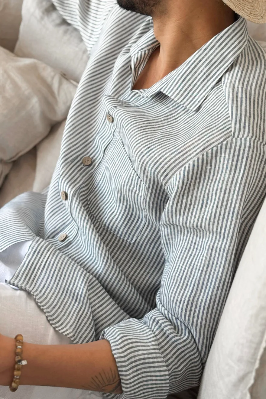 John pellavapaita, blue stripe