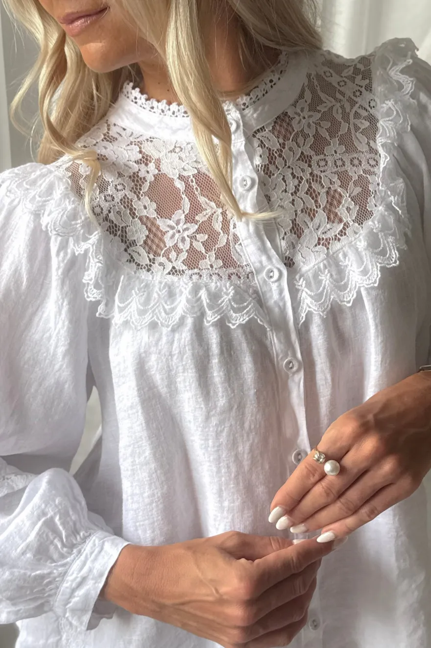 Lace muse pellavapaita, valkoinen