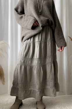 Lace Salsa pellavahame, taupe