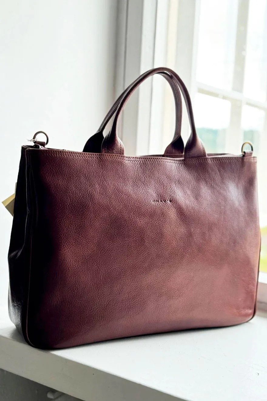 Laptop tote olkalaukku, mokka