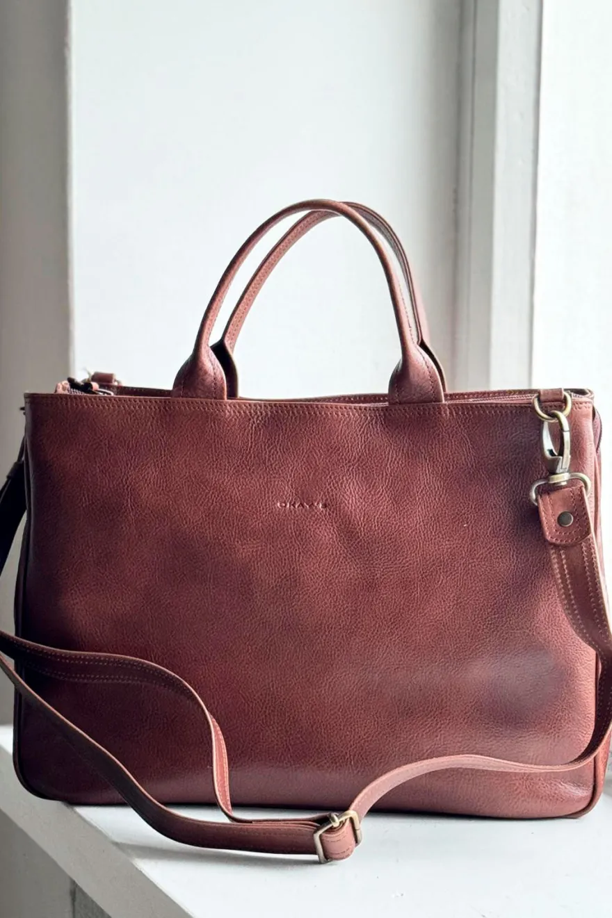 Laptop tote olkalaukku, mokka
