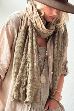 Linen mesh pellavahuivi, savanna
