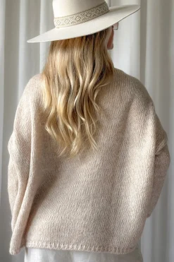 Lise alpakkasekoiteneule, beige