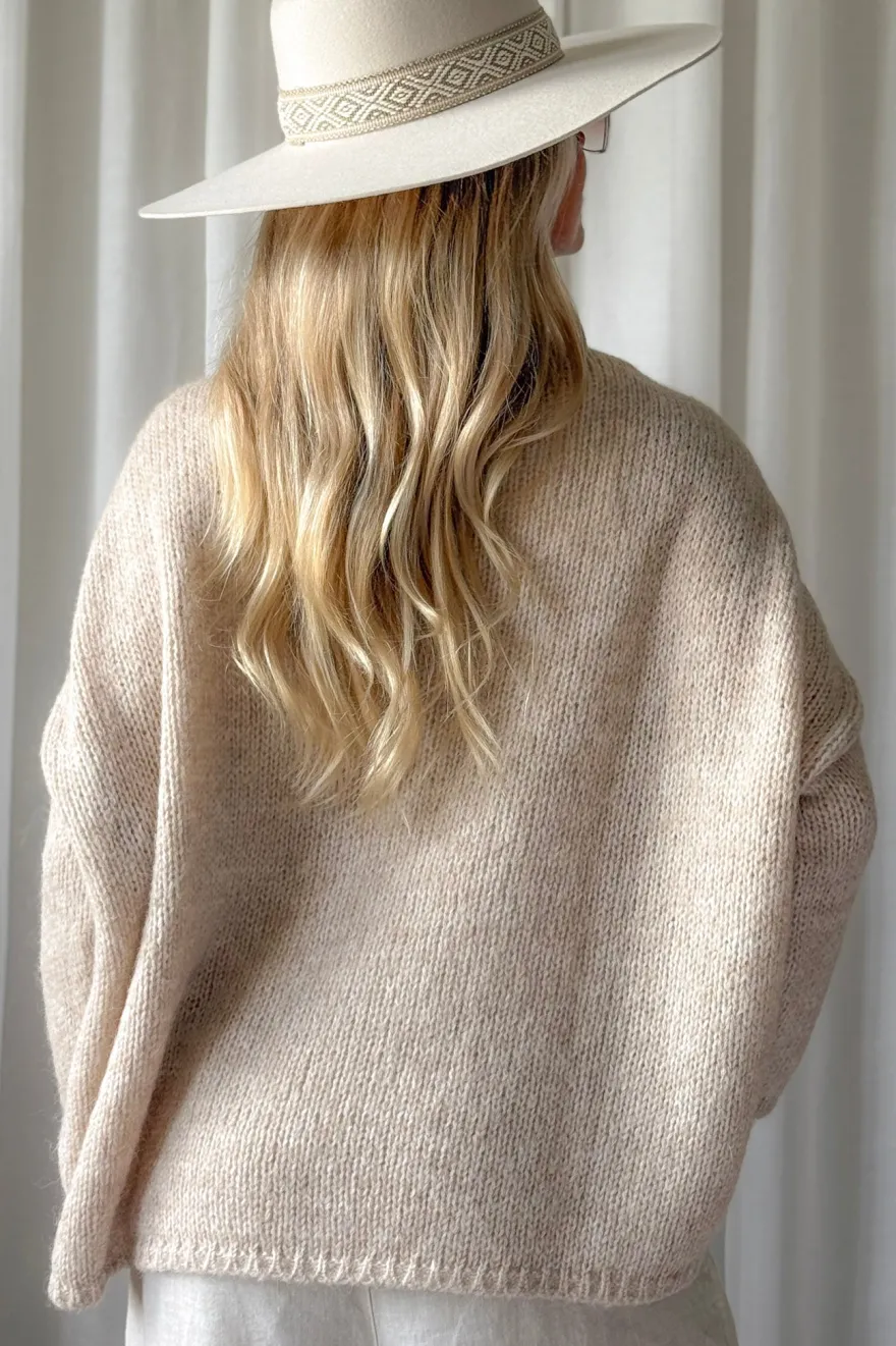 Lise alpakkasekoiteneule, beige