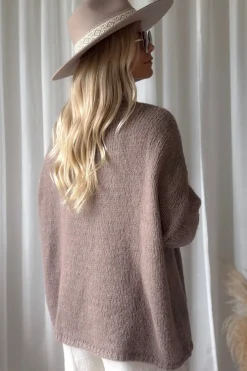 Lise alpakkasekoiteneule, taupe