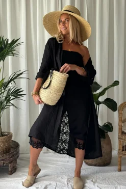Louisa pellavatakki, musta