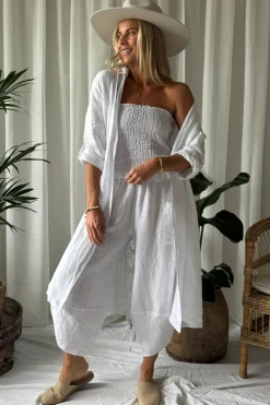 Louisa pellavatakki, valkoinen