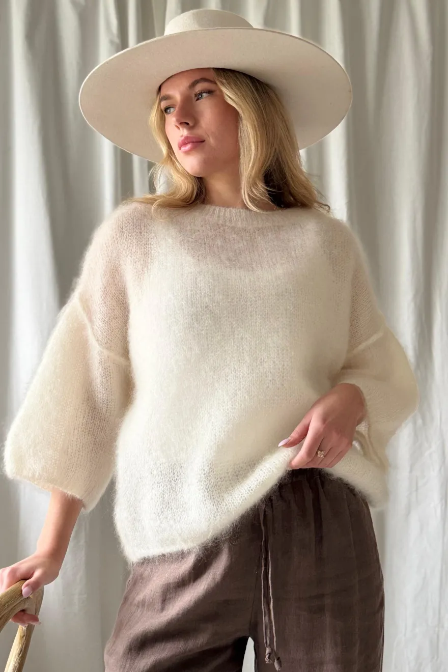 Love spell mohairneule, off white