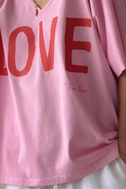 Love t-paita, pinkki-punainen