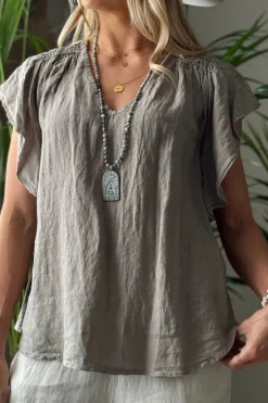 Maiken pellavapaita, taupe