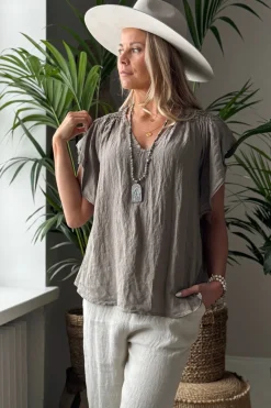 Maiken pellavapaita, taupe
