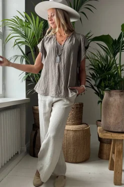Maiken pellavapaita, taupe