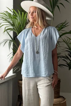 Maiken pellavapaita, vaaleansininen