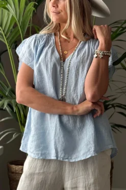 Maiken pellavapaita, vaaleansininen