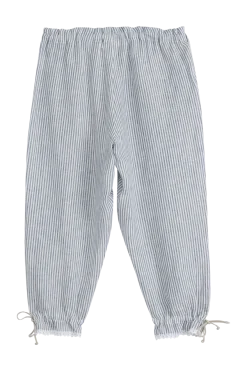 Mameluk pellavacaprit, blue stripe+valkoinen pitsi