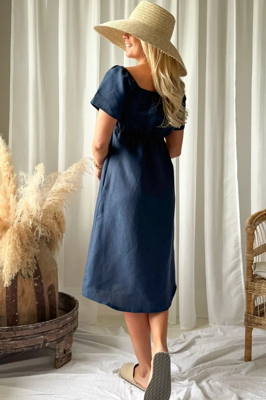 Marbella pellavamekko, navy
