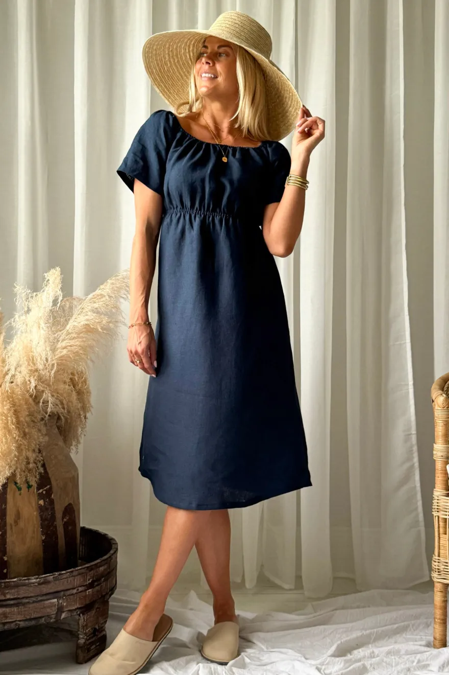 Marbella pellavamekko, navy