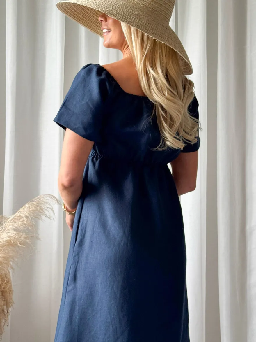 Marbella pellavamekko, navy