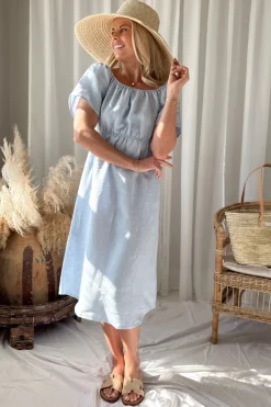 Marbella pellavamekko, oxford blue