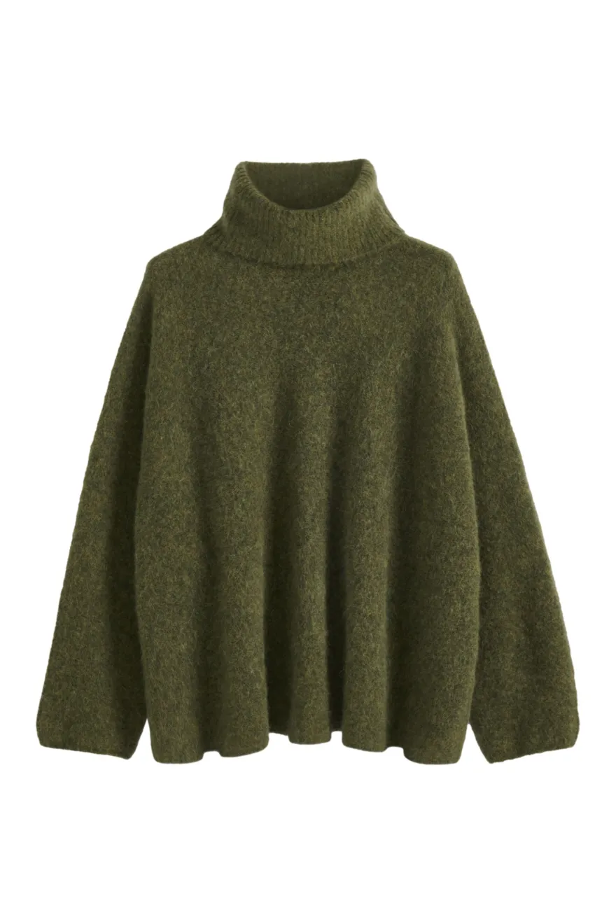 Marlene alpakkasekoitepooloneule, forest green
