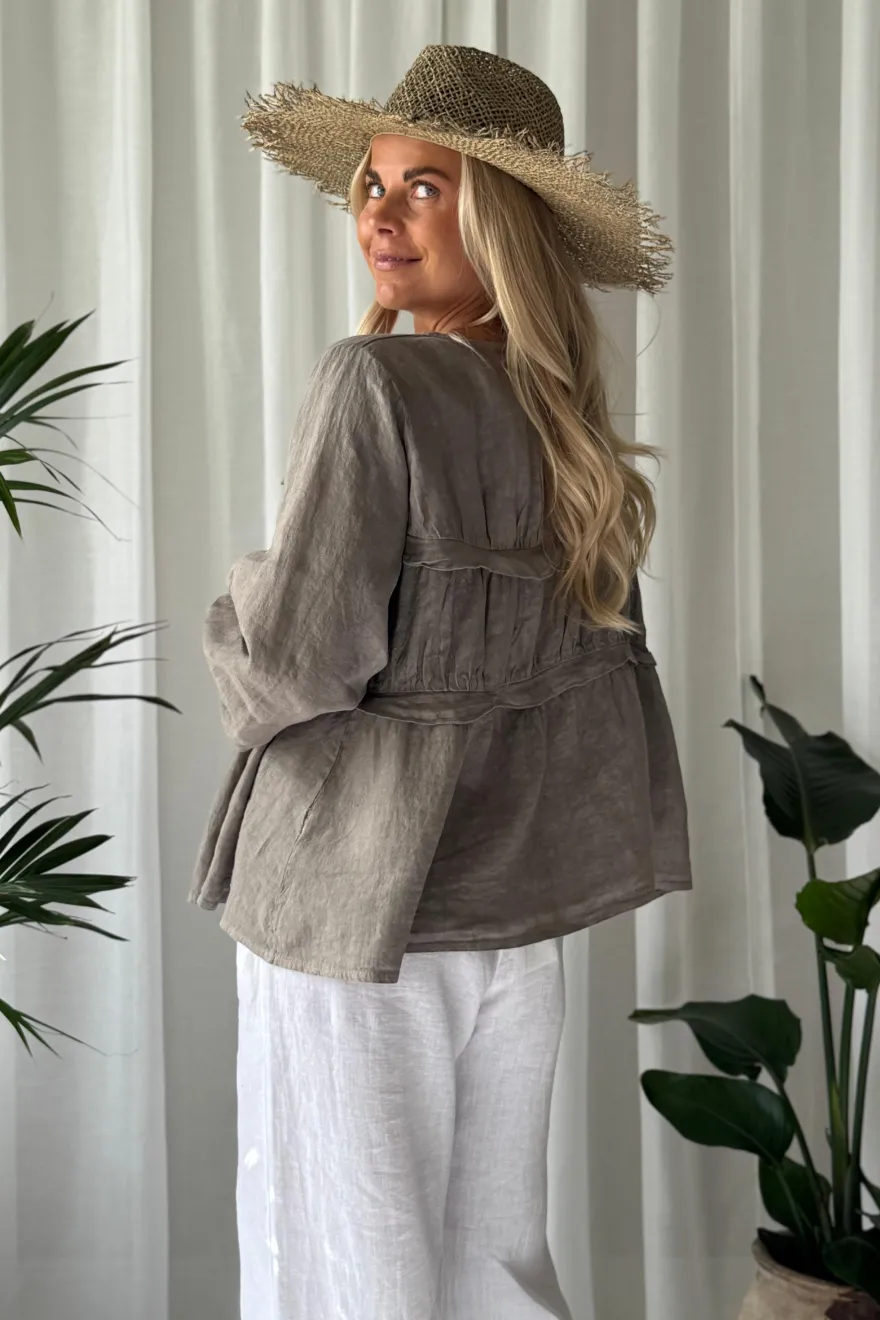 Mediterranean dream pellavapaita, taupe