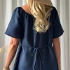 Moraira pellavamekko midi, navy