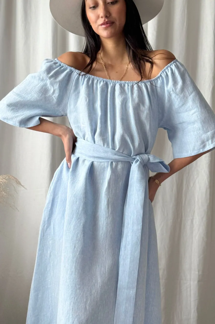 Moraira pellavamekko, oxford blue