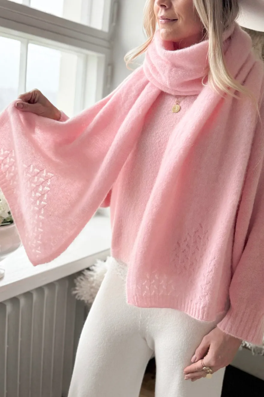 Nice mohairhuivi, rose