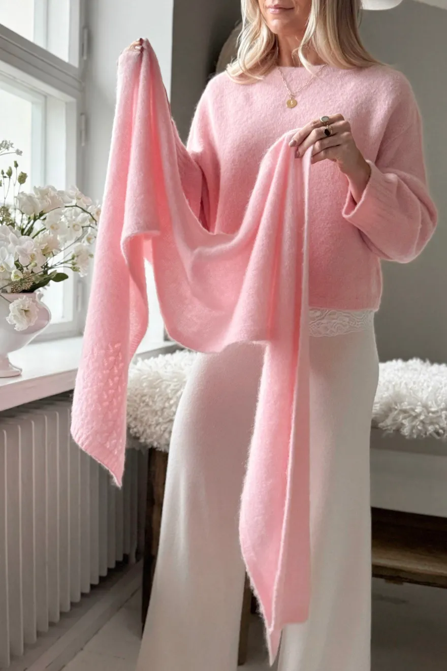 Nice mohairhuivi, rose