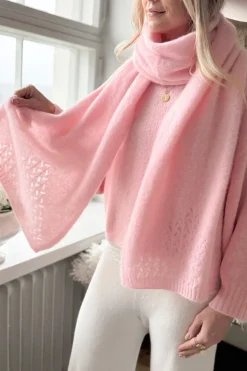 Nice mohairhuivi, rose