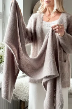 Nice mohairhuivi, taupe