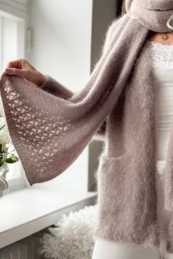 Nice mohairhuivi, taupe