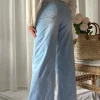 Palazzo wide leg jeans, light wash
