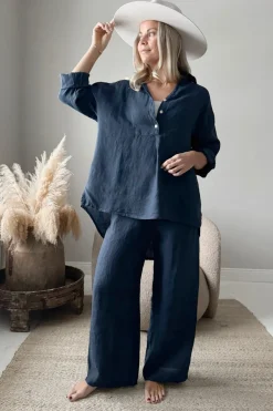 Paloma pellavahousut, navy