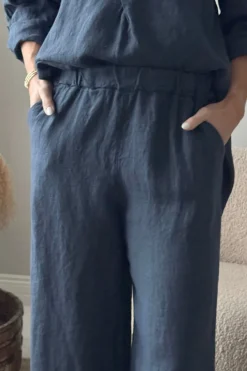 Paloma pellavahousut, navy