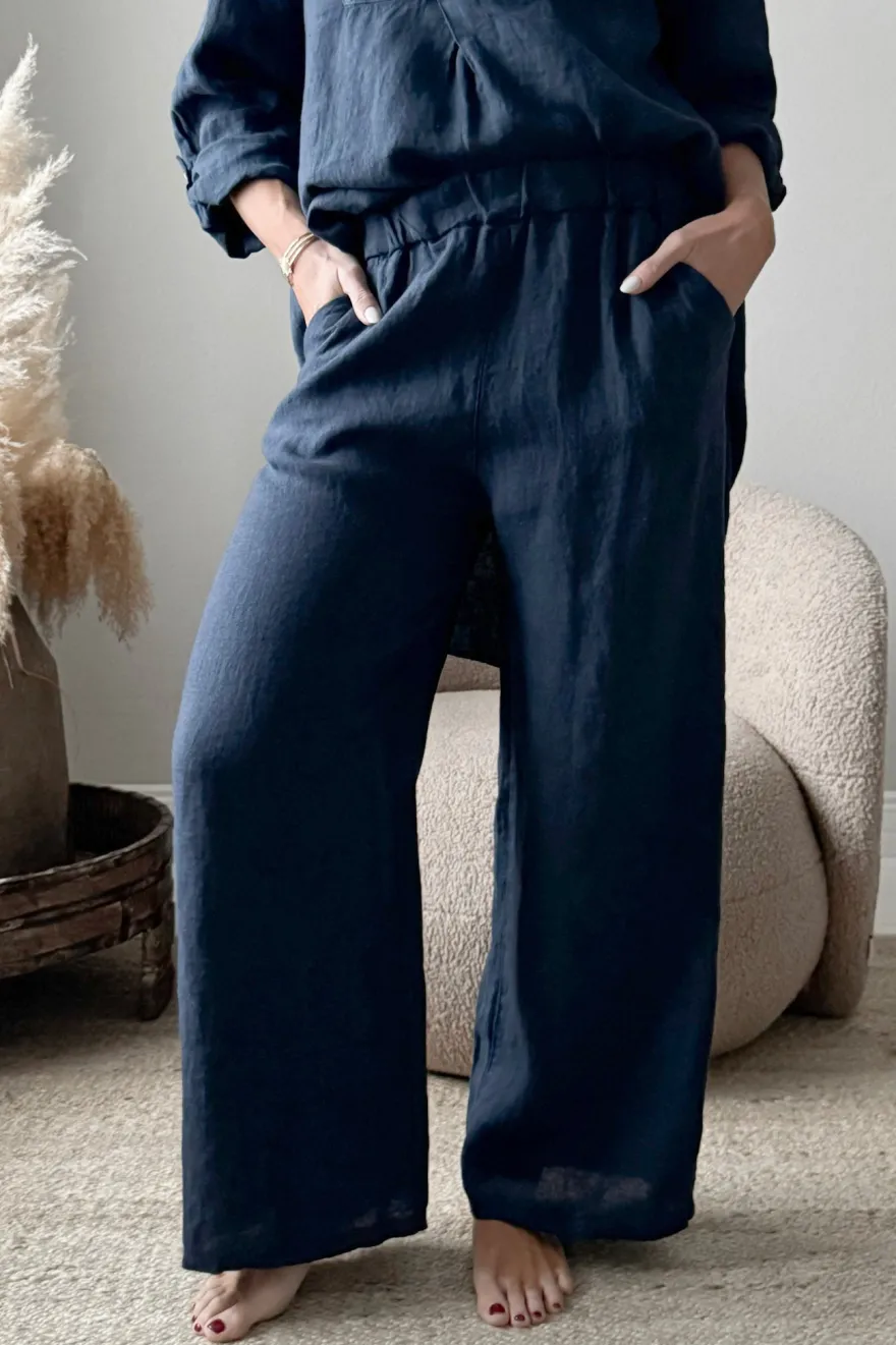Paloma pellavahousut, navy