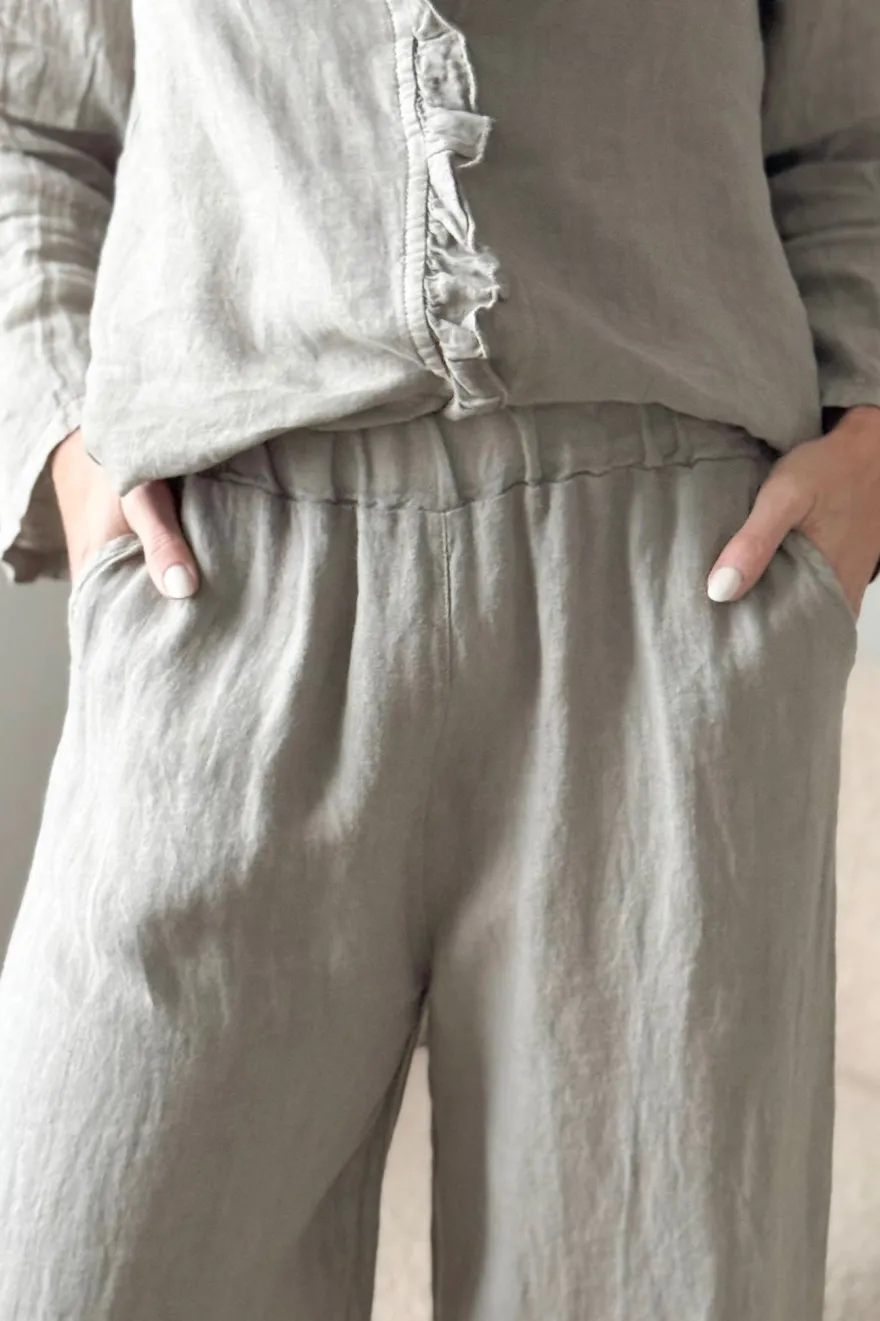 Paloma pellavahousut, taupe