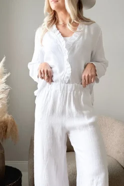 Paloma pellavahousut, valkoinen