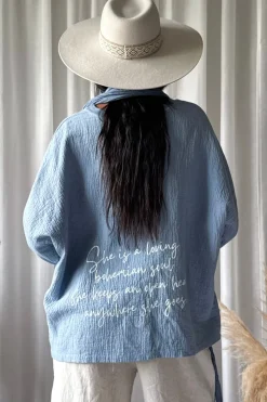 Poem pitkähihainen t-paita, denim