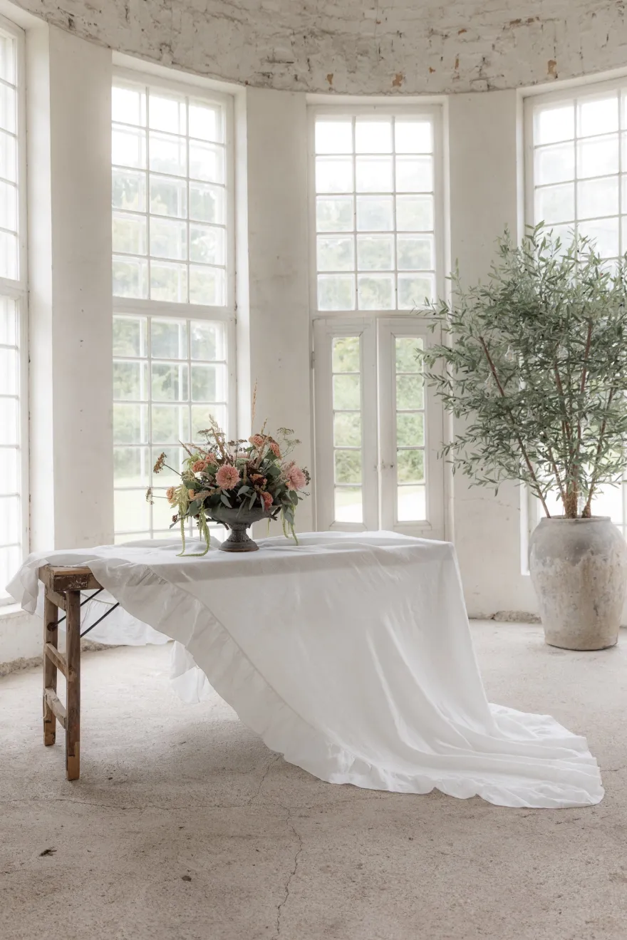 Provence pellavapöytäliina, antique white