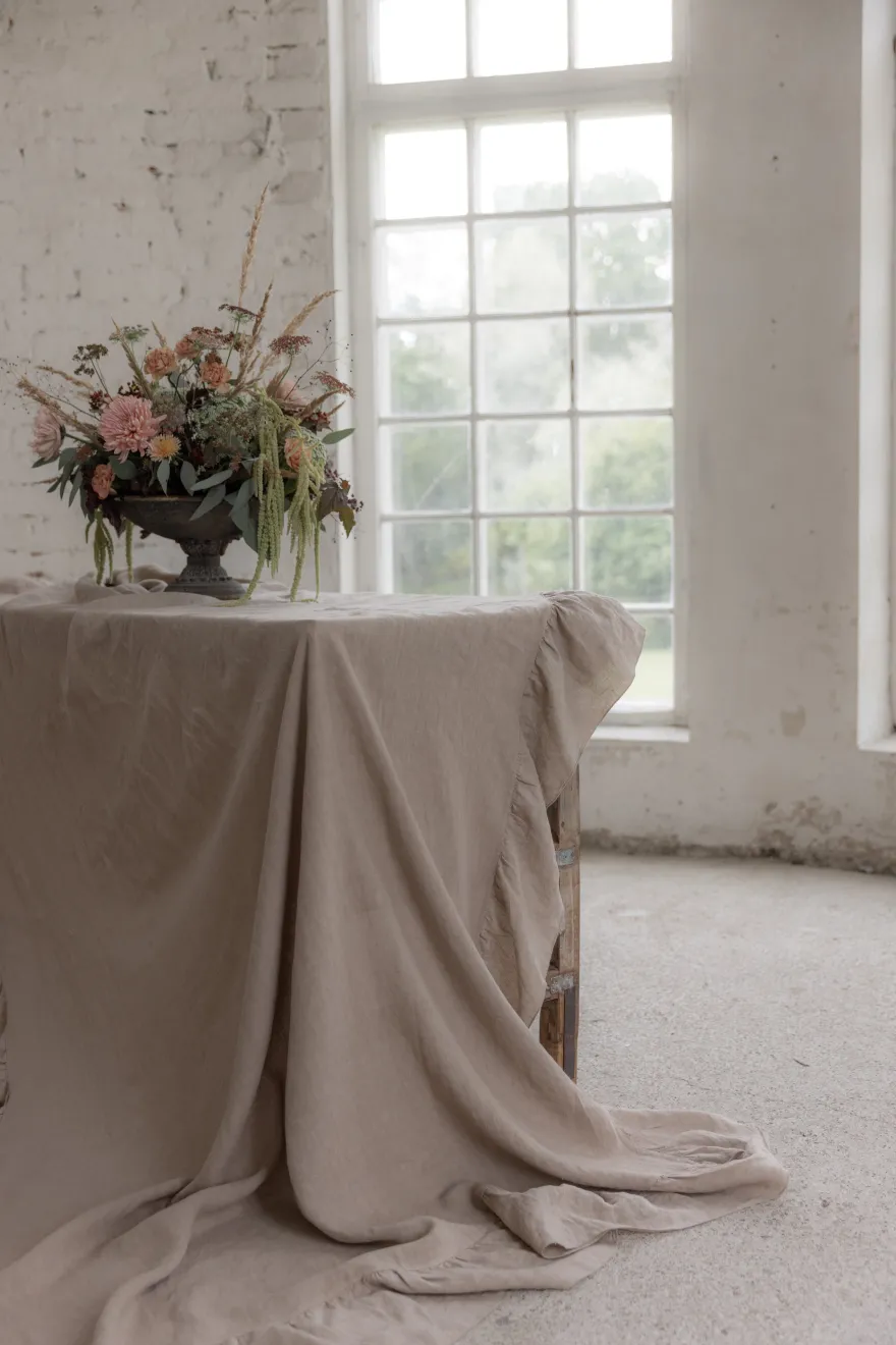 Provence pellavapöytäliina, cashmere