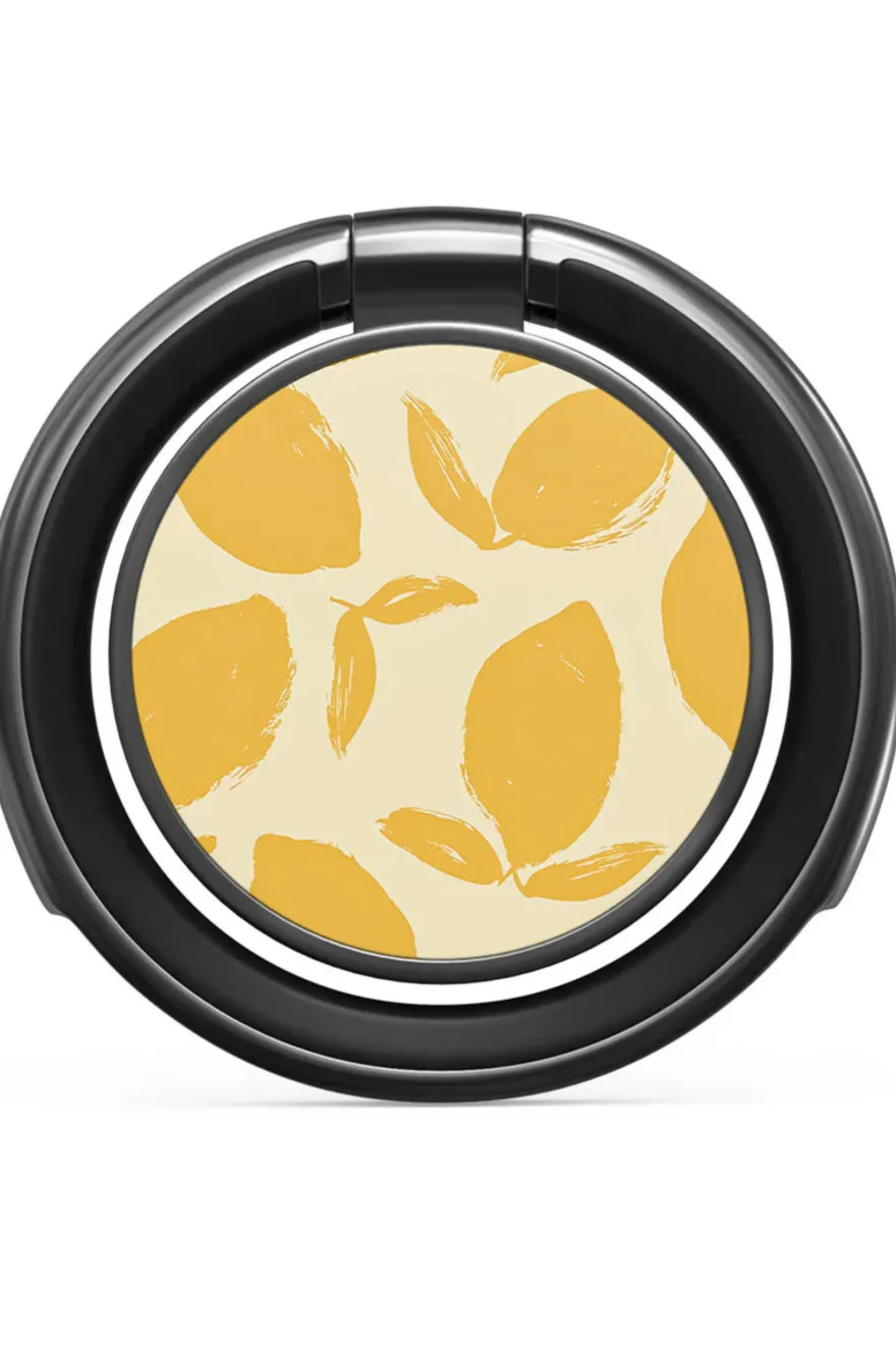 Puhelimen sormuspidike, lemon tart metallinharmaa