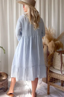 Raelle pellavamekko, light blue