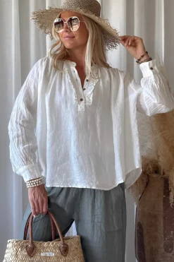 Rosalie pellavapaita, luonnonvalkoinen