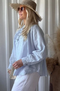 Rosalie pellavapaita, vaaleansininen