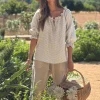 Sofia pellavapaita, beige check