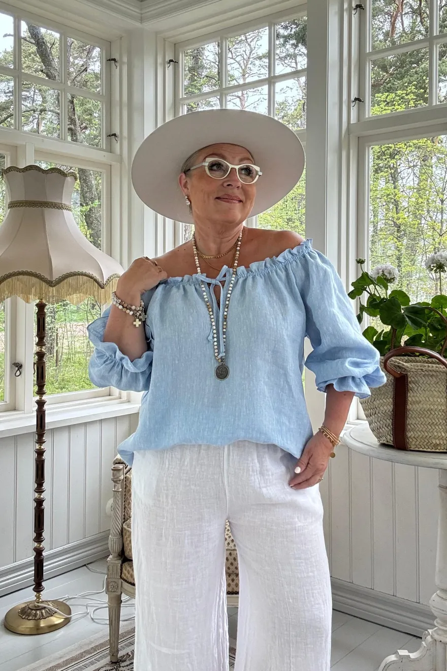 Sofia pellavapaita, oxford blue